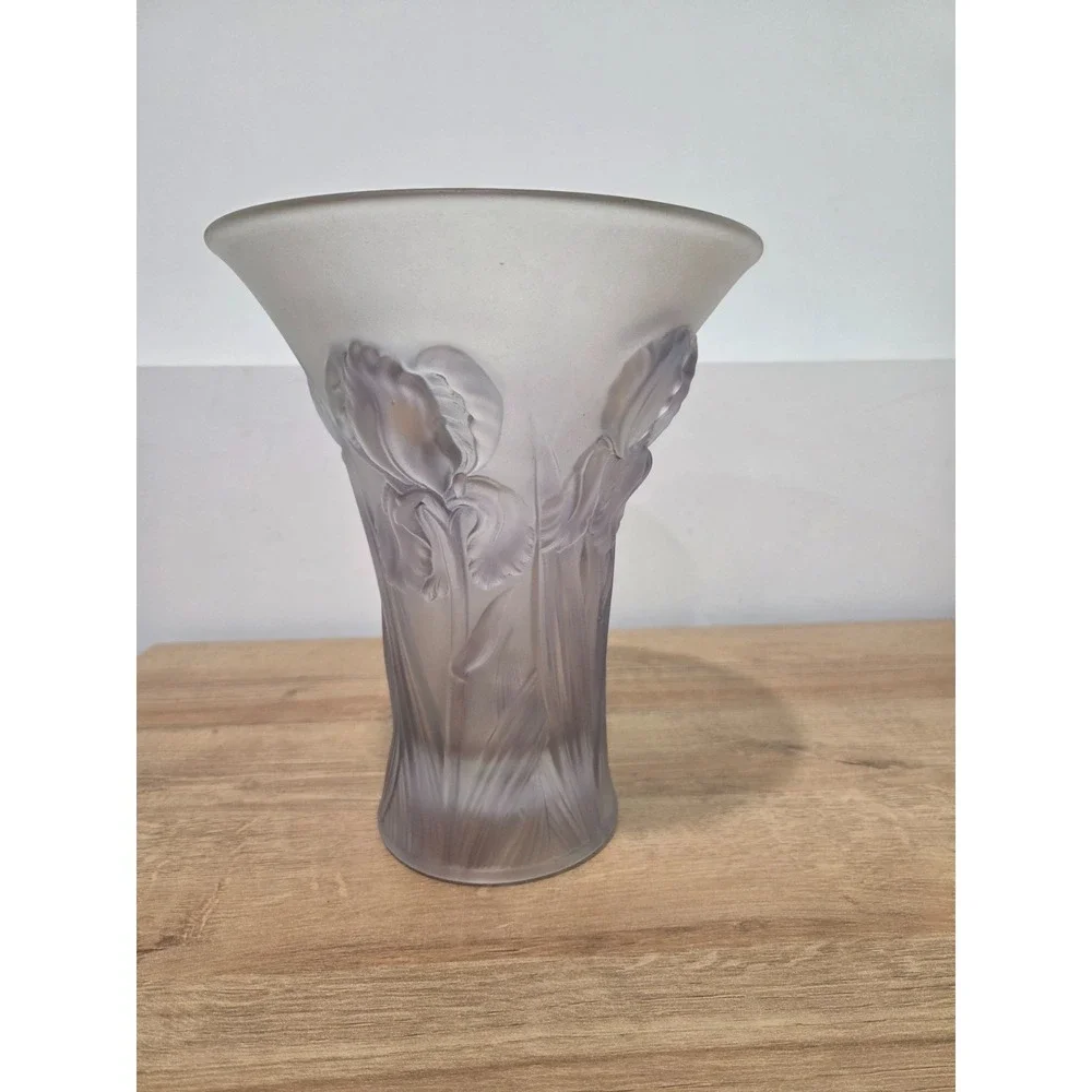 Vintage 1930s Josef Inwald Barolac Purple Satin Glass Vase Iris Czech Art Deco